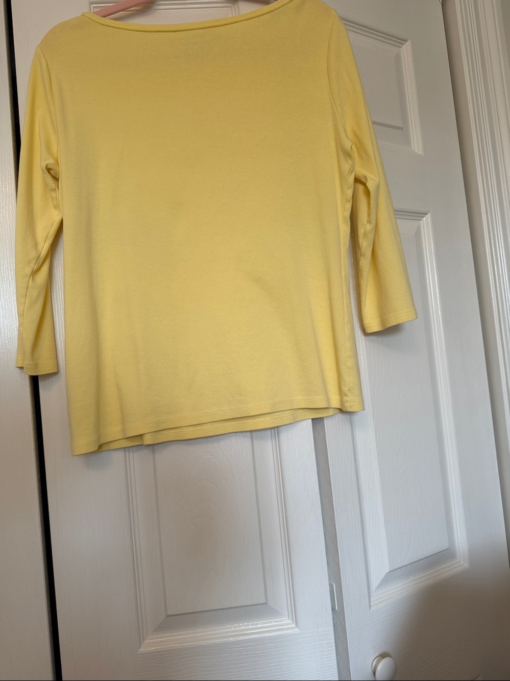 Talbots Light Yellow Boatneck Long Sleeve Top - Picture 2 of 5